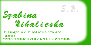 szabina mihalicska business card